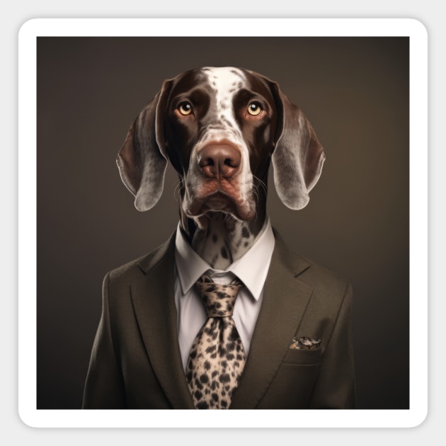 German Shorthaired Pointer Dog in Suit Magnet by Merchgard